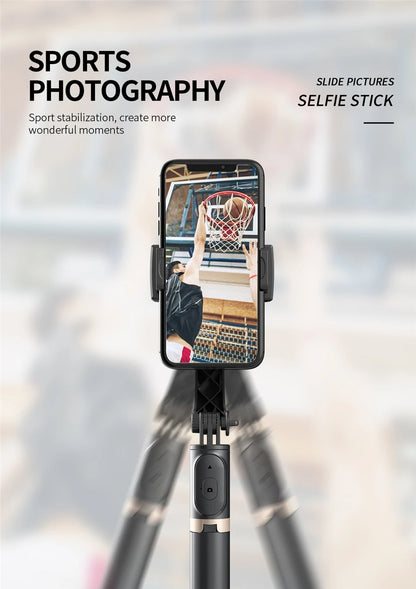 Roreta 2024 Gimbal Stabilizer Selfie Stick – Foldable Wireless Tripod with Bluetooth Remote for iOS and Android