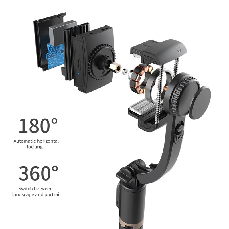 Roreta 2024 Gimbal Stabilizer Selfie Stick – Foldable Wireless Tripod with Bluetooth Remote for iOS and Android