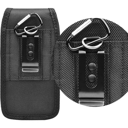 Vertical Nylon Cell Phone Belt Clip Holster – Durable Pouch with Card Slot and Keychain Loop for Phones 4.0"-6.7"