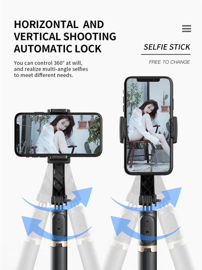 Roreta 2024 Gimbal Stabilizer Selfie Stick – Foldable Wireless Tripod with Bluetooth Remote for iOS and Android