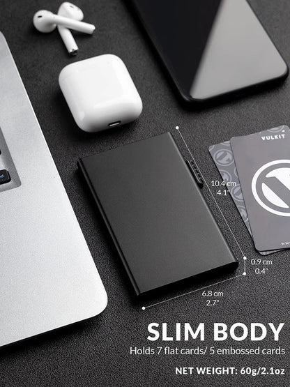 Slim Aluminum RFID Blocking Card Wallet – Minimalist Pop-Up Card Holder for Men and Women