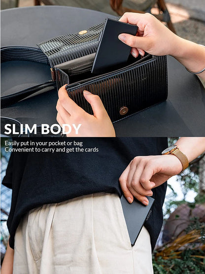 Slim Aluminum RFID Blocking Card Wallet – Minimalist Pop-Up Card Holder for Men and Women
