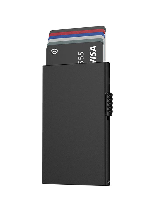 Slim Aluminum RFID Blocking Card Wallet – Minimalist Pop-Up Card Holder for Men and Women