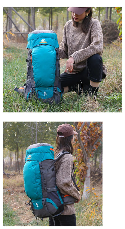 65L Large Capacity Waterproof Camping Backpack - Ideal for Hiking, Climbing, and Outdoor Adventures