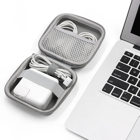 Portable Leather Earphone & Cable Organizer Bag – Multifunctional Digital Gadget Storage Case