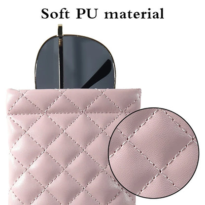 Double-Layer PU Leather Sunglasses Storage Bag – Waterproof High-End Portable Glasses Case