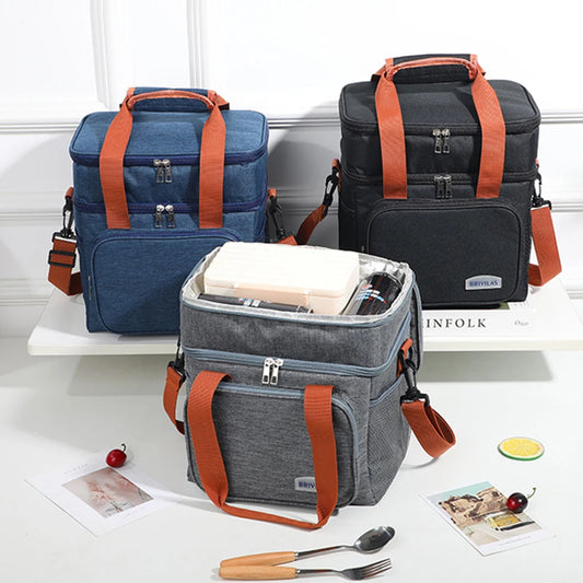 European and American Cross-Body Insulated Lunch Bag with Large Capacity