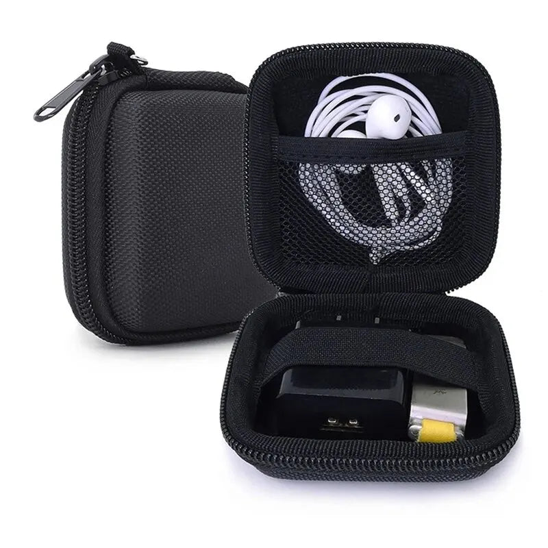 Portable Leather Earphone & Cable Organizer Bag – Multifunctional Digital Gadget Storage Case