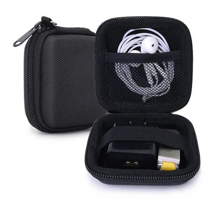 Portable Leather Earphone & Cable Organizer Bag – Multifunctional Digital Gadget Storage Case