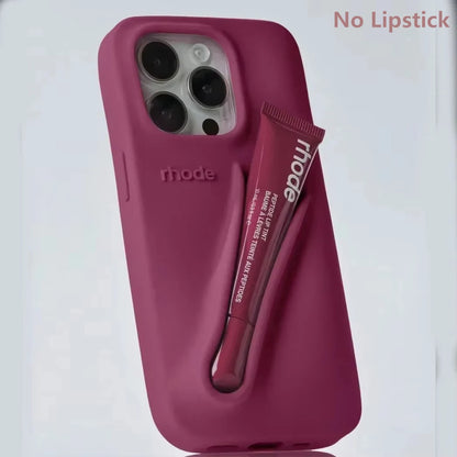 New Autumn Limited Edition Rhode Lip Holder Silicone Phone Case – Stylish and Functional Cover for iPhone 11, 12, 13, 14, 15, 16 Pro Max Plus