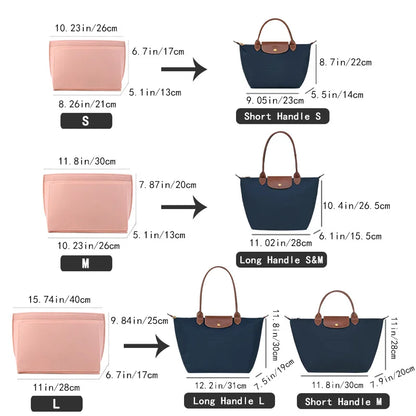 Felt Insert Bag Organizer – Fits Longchamp Handbags and More for Travel and Daily Use