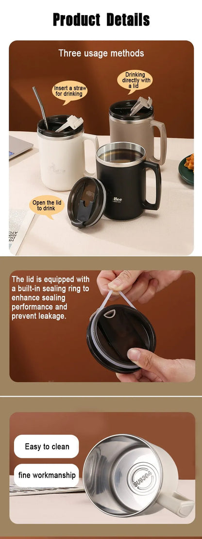 Stainless Steel Double-Wall Thermal Insulated Coffee Cup – Durable, Sleek, and Perfect for Hot or Cold Beverages