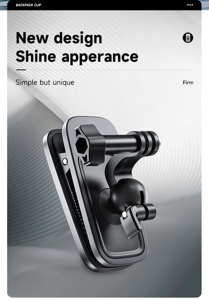 TELESIN 360° Rotation Magnetic Backpack Clip Mount for GoPro, Insta360, and DJI Action Cameras
