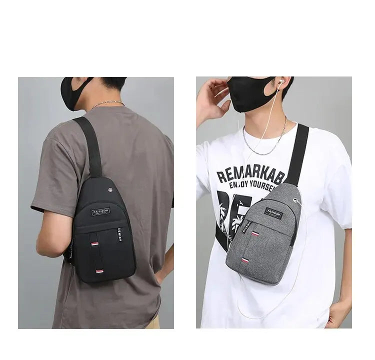 Men’s Large Capacity Crossbody Chest Bag – Fashionable, Durable, and Anti-Theft
