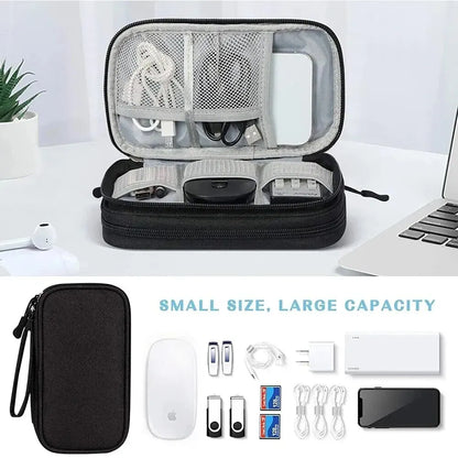 Portable Travel Organizer Bag – Waterproof Cable Storage Pouch with Double Layers