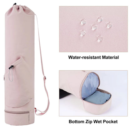 Yoga Mat Bag with Water Bottle Pocket & Wet Bag – 30L Capacity with Shoulder Strap
