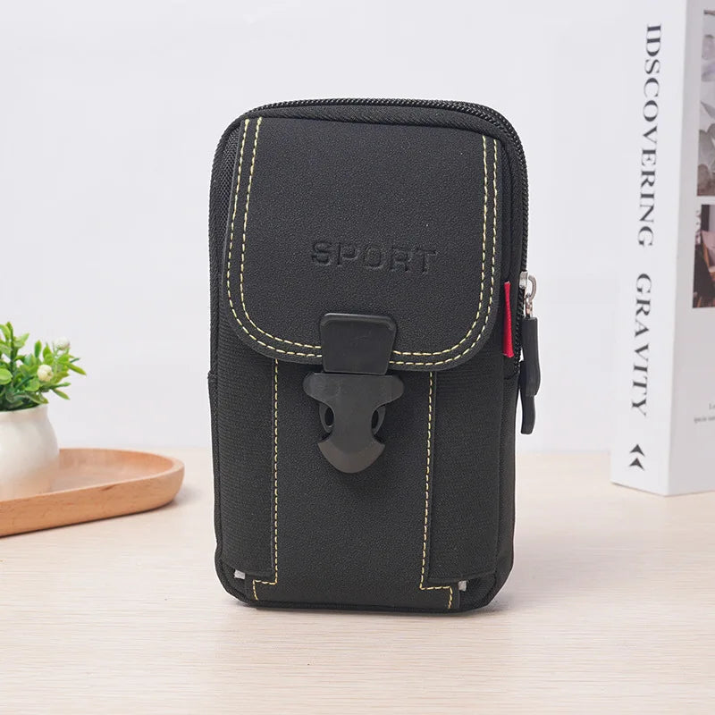Man Belt Pouch Mobile Phone Bag - Tactical Molle Waist Bag with Card Holder