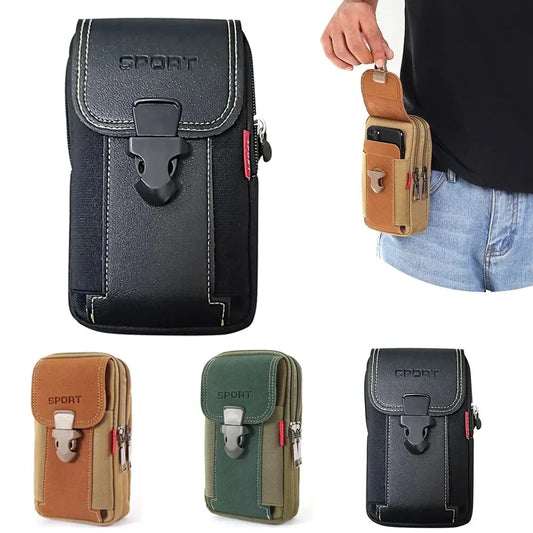 Man Belt Pouch Mobile Phone Bag - Tactical Molle Waist Bag with Card Holder