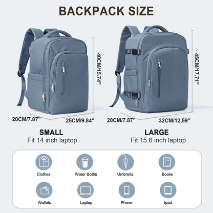 FLCC Large Capacity Travel Laptop Backpack for Women and Men - Airline-Approved Cabin Backpack for EasyJet and Ryanair