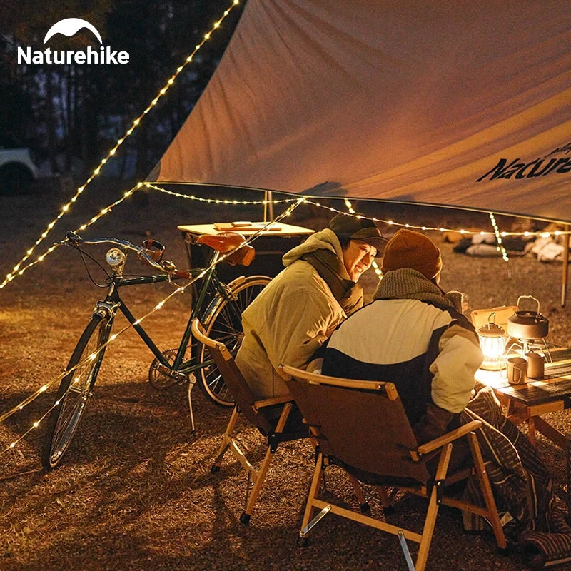 Naturehike 10m Outdoor Camping String Light - IP44 Waterproof, 8 Modes, Lightweight Atmosphere Lantern for Party & Tent Lighting