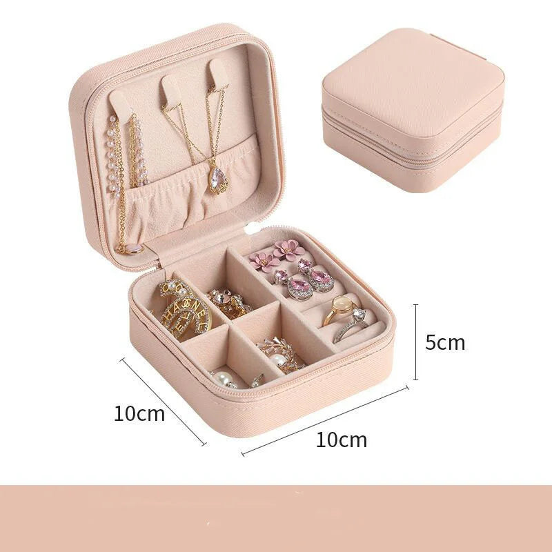 Portable Mini Jewelry Storage Box – Compact Leather Organizer for Travel and Everyday Use