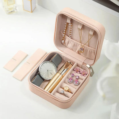 Portable Mini Jewelry Storage Box – Compact Leather Organizer for Travel and Everyday Use