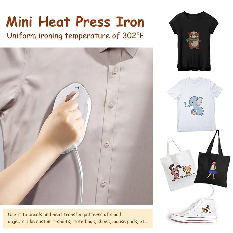 YUNCHI Portable Mini Electric Iron Dual-voltage Non-steam Travel Dry Iron 100-240V