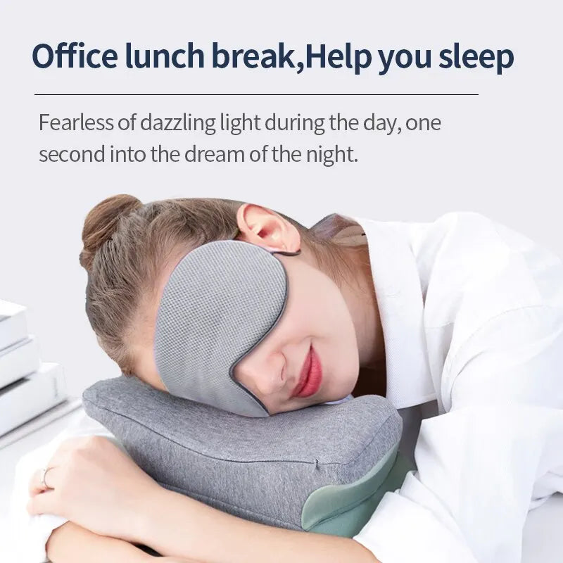 Korean-Style Ice Silk Dual-Use Sleeping Eye Mask – Warm & Cool, Adjustable, Breathable, Light-Blocking