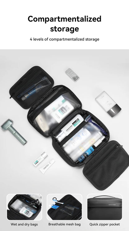 Men's Waterproof Travel Toiletry Bag – Dry/Wet Separation Business Trip Organizer