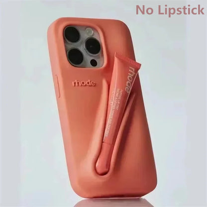 New Autumn Limited Edition Rhode Lip Holder Silicone Phone Case – Stylish and Functional Cover for iPhone 11, 12, 13, 14, 15, 16 Pro Max Plus
