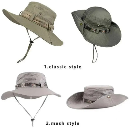 Men's Summer Bucket Hat – UV Protection Wide Brim Panama Hat for Outdoor Activities