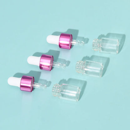 3-Piece 2ml Mini Glass Dropper Bottle Set - Perfect for Travel and DIY Beauty Products