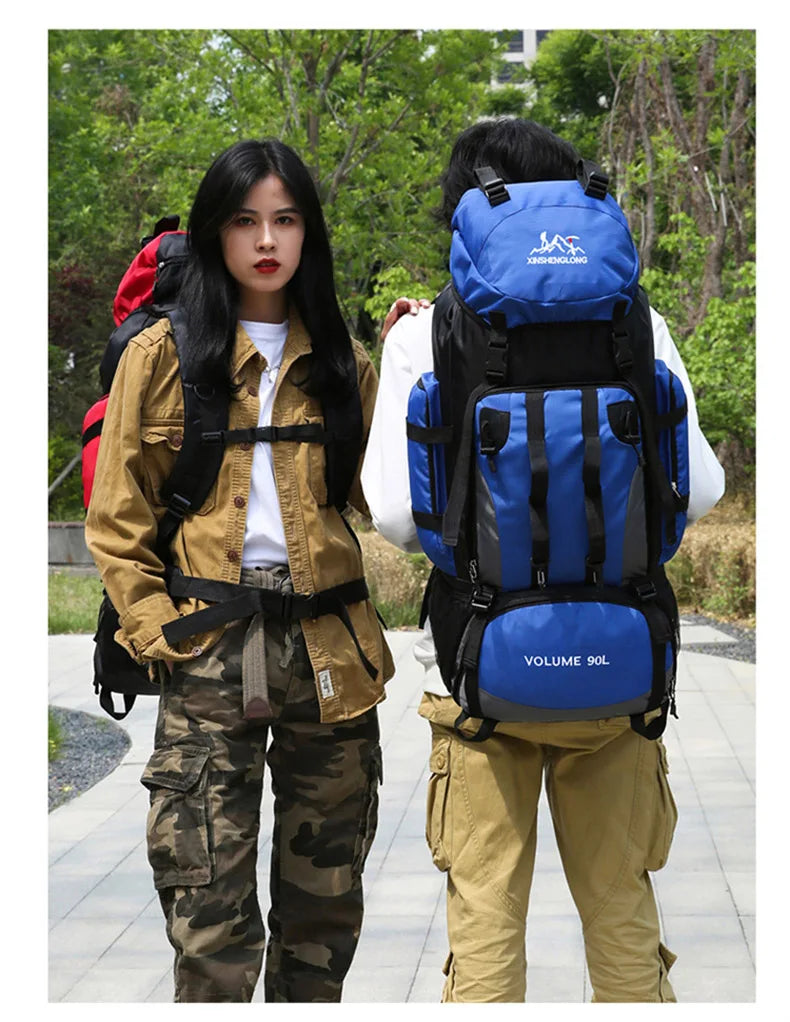 90L Large-Capacity Waterproof Hiking and Camping Backpack