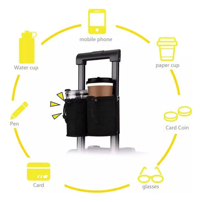 Durable Luggage Cup Holder Attachment – Hands-Free Drink Holder for Suitcases