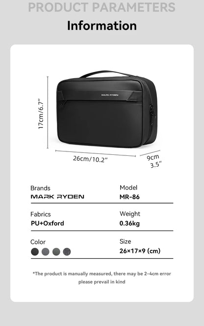 Men's Waterproof Travel Toiletry Bag – Dry/Wet Separation Business Trip Organizer