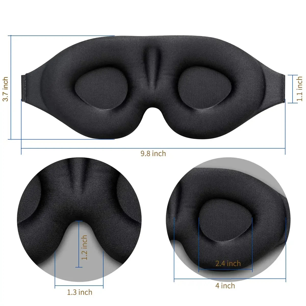 Eye Mask for Sleeping & Travel with 3D Contoured Design – Block Out Light and Enhance Sleep Quality