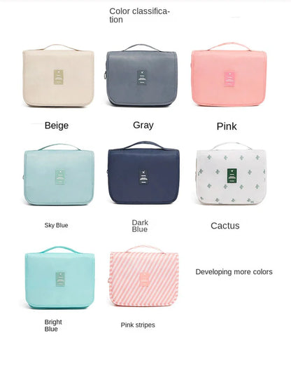 Waterproof Travel Makeup Bag with Hook – High-Quality Toiletries Organizer for Women