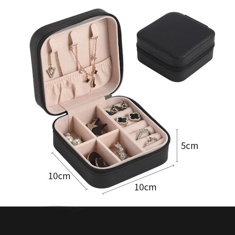 Portable Mini Jewelry Storage Box – Compact Leather Organizer for Travel and Everyday Use