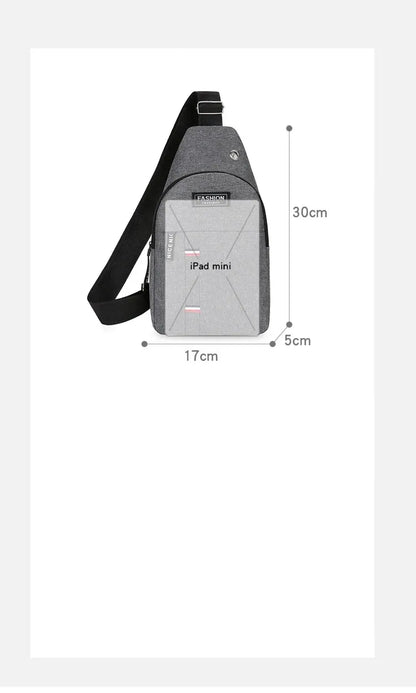 Men’s Large Capacity Crossbody Chest Bag – Fashionable, Durable, and Anti-Theft