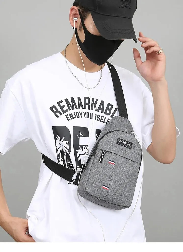 Men’s Large Capacity Crossbody Chest Bag – Fashionable, Durable, and Anti-Theft