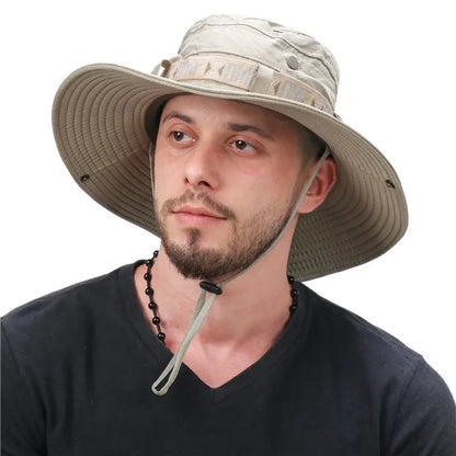Men's Summer Bucket Hat – UV Protection Wide Brim Panama Hat for Outdoor Activities