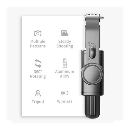 Handheld 1-Axis Gimbal Stabilizer with Selfie Stick & Tripod Stand - Wireless Bluetooth Remote for iPhone and Android