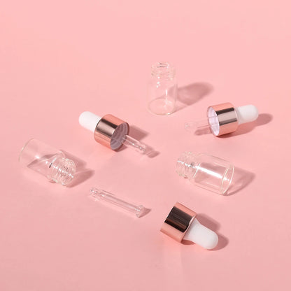 3-Piece 2ml Mini Glass Dropper Bottle Set - Perfect for Travel and DIY Beauty Products