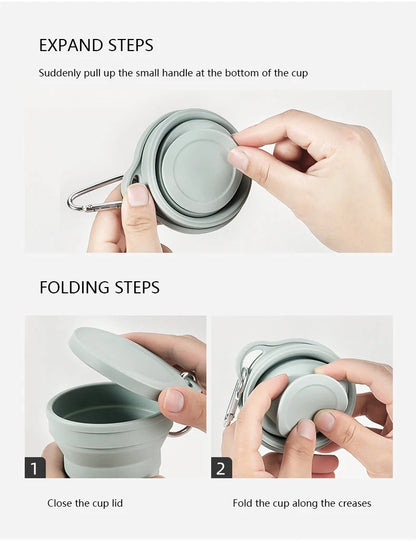 Outdoor Silicone Folding Cup with Hanging Hole – The Perfect Travel Companion for Hydration on the Go