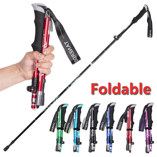 5-Section Telescopic Folding Trekking Pole – Ultralight Adjustable Hiking and Walking Stick