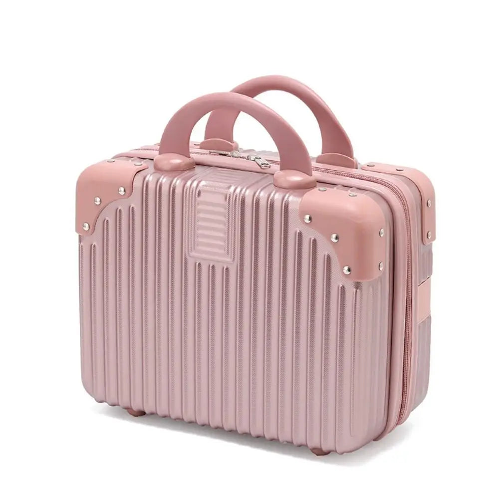 14-Inch Mini Travel Suitcase Cosmetic Box – Makeup Organizer with Password Lock