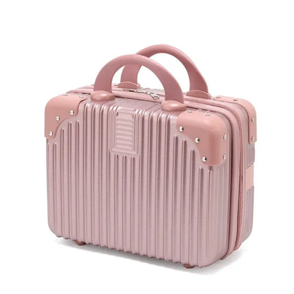 14-Inch Mini Travel Suitcase Cosmetic Box – Makeup Organizer with Password Lock
