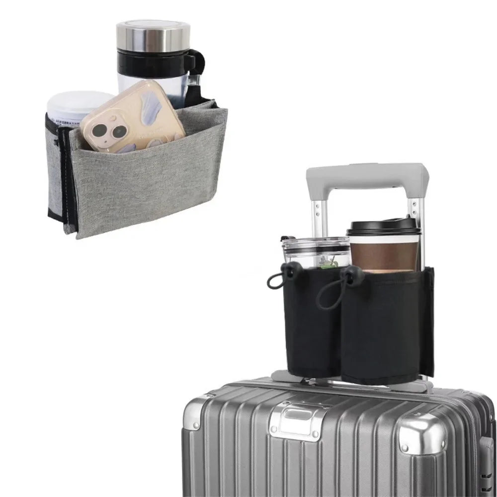 Durable Luggage Cup Holder Attachment – Hands-Free Drink Holder for Suitcases