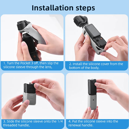 BRDRC Silicone Case for DJI Osmo Pocket 3 - Protective Cover with Anti-Scratch and Anti-Bump Design