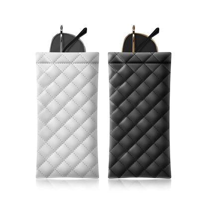Double-Layer PU Leather Sunglasses Storage Bag – Waterproof High-End Portable Glasses Case